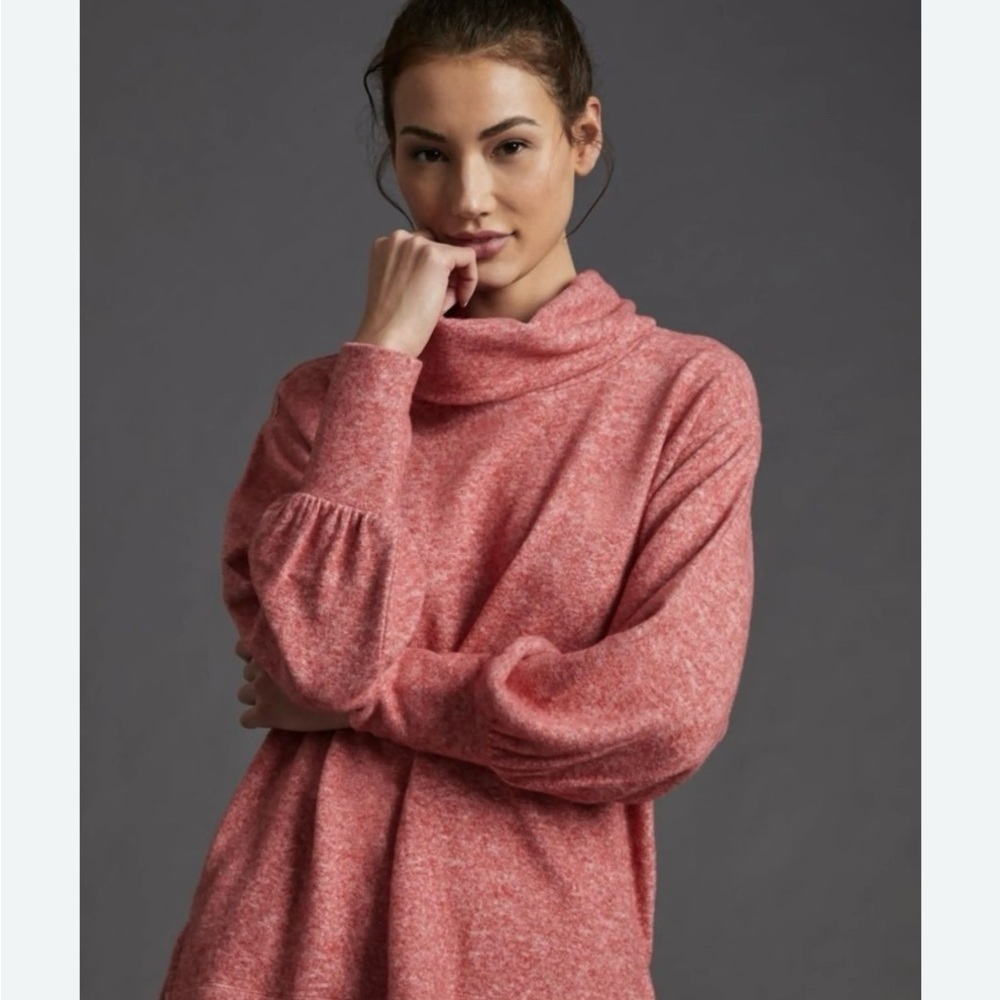 Anthropologie Maeve Soft Pink Cowl Neck Sweater Large